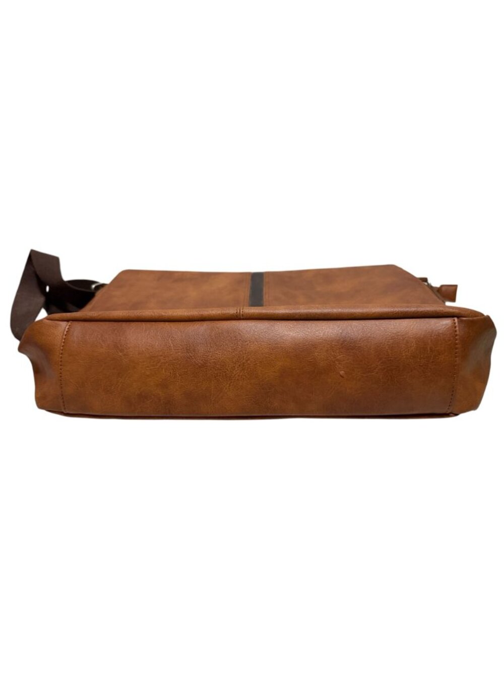 Portage Brown Faux Leather Messenger Bag Adjustable Strap Large Crossbody - Picture 9 of 10